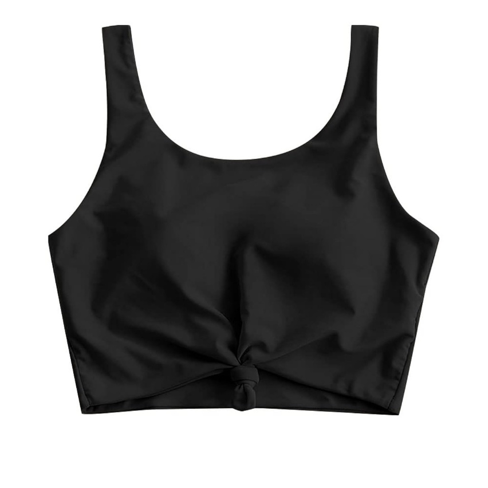 Zaful Black Tie Front bikini Top
